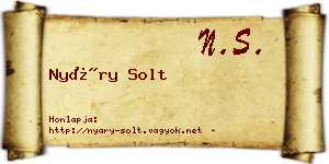 Nyáry Solt névjegykártya