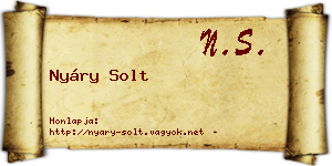 Nyáry Solt névjegykártya